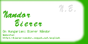 nandor bierer business card